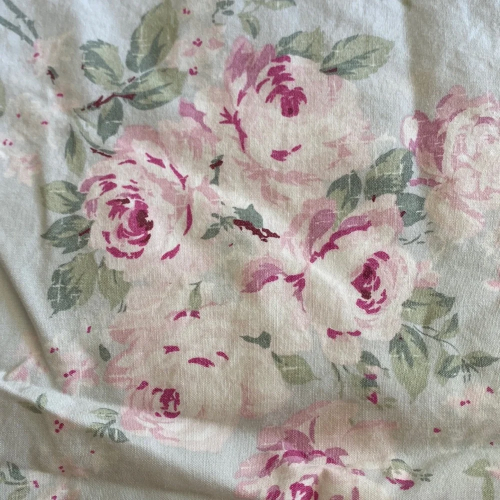 Simply Shabby Chic Pink and Green Floral Pillowcase